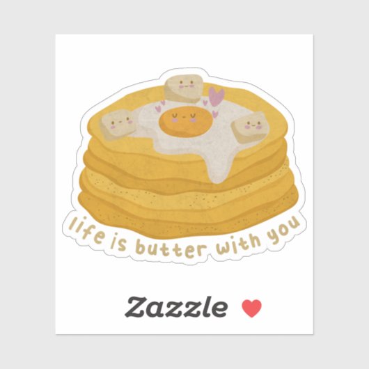 Cute Food Pun: Het leven is met jou knoter Sticker (Vel)