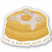 Cute Food Pun: Het leven is met jou knoter Sticker (Voorkant)