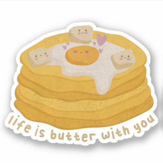 Cute Food Pun: Het leven is met jou knoter Sticker (Voorkant)