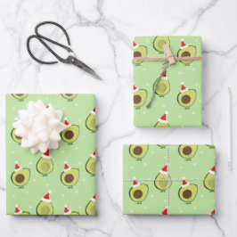 Cute Food Santa Hat Avocado Kerstmis Inpakpapier Vel