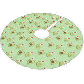 Cute Food Santa Hat Avocado Kerstmis Kerstboom Rok (Gekanteld)