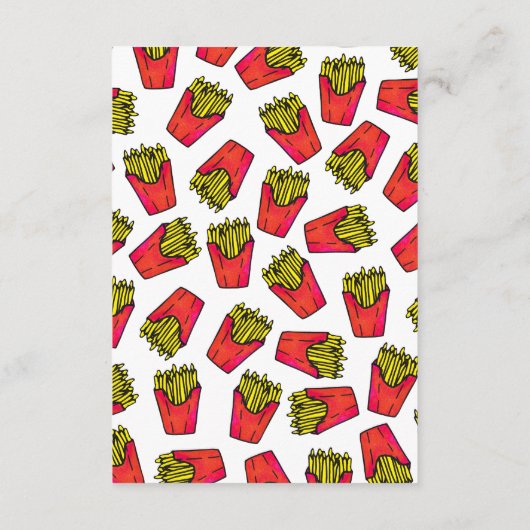Cute Foodie French Fries Pattern Informatiekaartje (Achterkant)