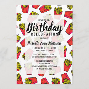 Cute Foodie French Fries Pattern Kaart