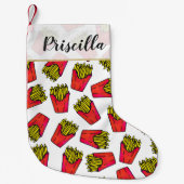 Cute Foodie French Fries Pattern Kleine Kerstsok (Voorkant)