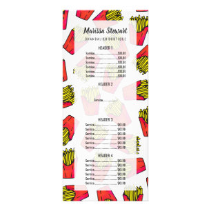 Cute Foodie French Fries Pattern Reclamekaart