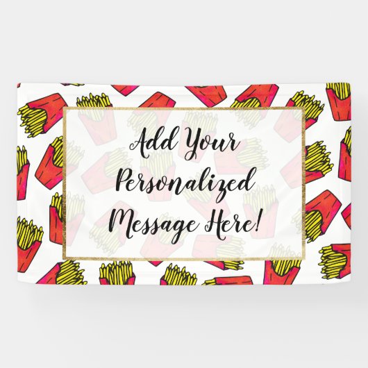 Cute Foodie French Fries Pattern Spandoek (Horizontaal)