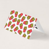 Cute Foodie French Fries Pattern Visitekaartje (Achterkant)