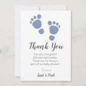 Cute Foot Print Baby shower Hartelijk dank Aankondiging (Voorkant)