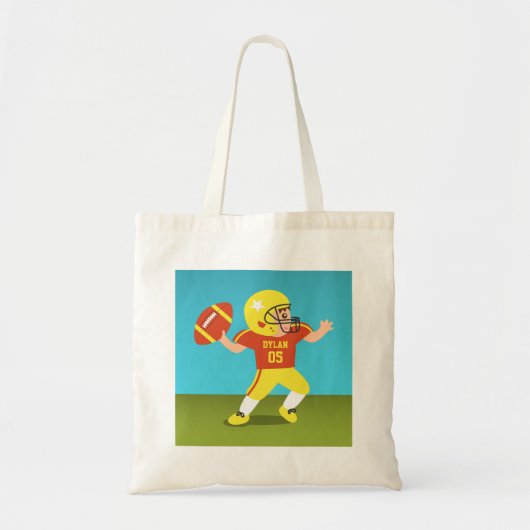 Cute Football Boy met Star Helmet Tote Bag (Voorkant)