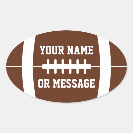 Cute Football Personalized Ovale Sticker (Voorkant)