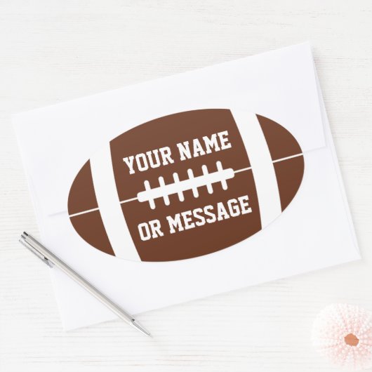 Cute Football Personalized Ovale Sticker (Envelop)