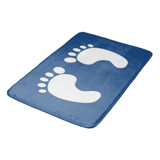 Cute Footprint op Blue Badmat (Gekanteld)