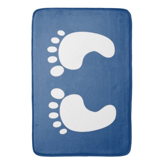 Cute Footprint op Blue Badmat (Voorkant Verticaal)