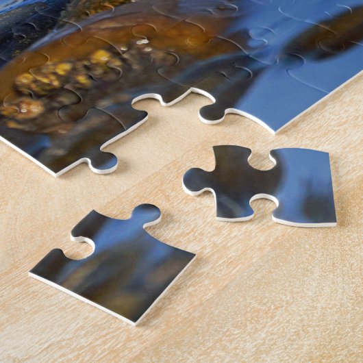 Cute Foraging Sanderling Sandpiper op winterstrand Legpuzzel (Zijkant)