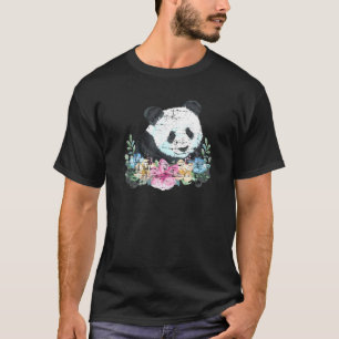Cute Forest Animal Floral Panda Beer Wildlife Pand T-shirt