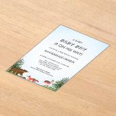 Cute Forest Animals Baby Boy Shower Design Acryl Uitnodigingen (Laagn)