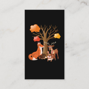 Cute Forest Animals Deer Fox Bunny Hedegel Visitekaartje