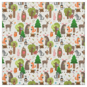Cute Forest Animals Fabric Stof (Swatch)