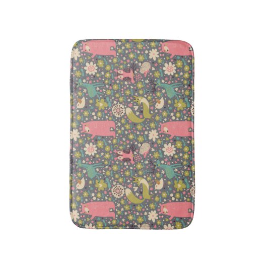 Cute Forest Animals Pattern Badmat (Voorkant Verticaal)