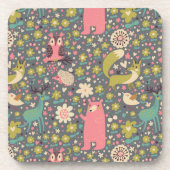 Cute Forest Animals Pattern Bier Onderzetter (Voorkant)