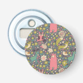 Cute Forest Animals Pattern Button Flesopener (Voorkant)