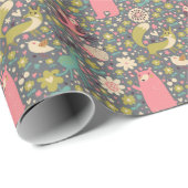 Cute Forest Animals Pattern Cadeaupapier (Rol Hoek)