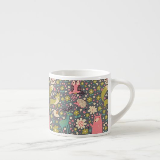 Cute Forest Animals Pattern Espresso Kop (Rechts)
