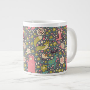Cute Forest Animals Pattern Grote Koffiekop
