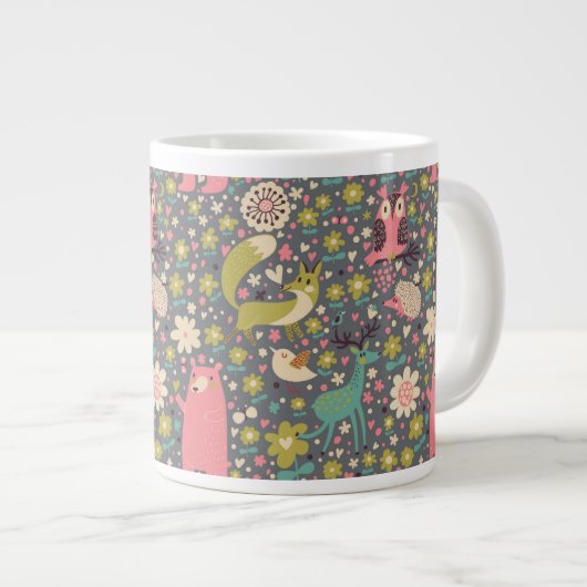Cute Forest Animals Pattern Grote Koffiekop (Voorkant rechts)