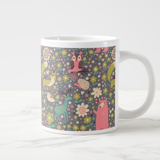 Cute Forest Animals Pattern Grote Koffiekop (Rechts)