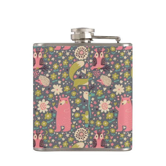 Cute Forest Animals Pattern Heupfles (Achterkant)