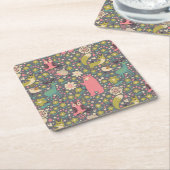 Cute Forest Animals Pattern Kartonnen Onderzetters (Schuin)