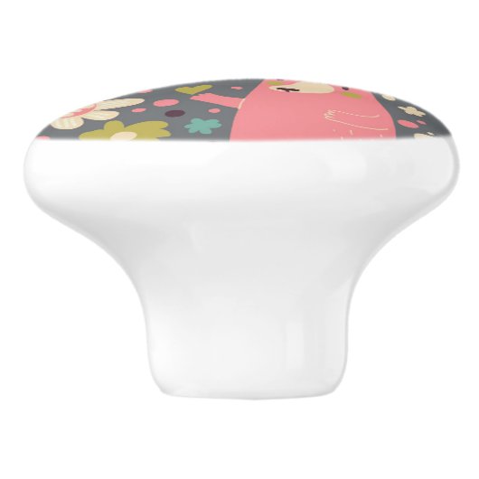 Cute Forest Animals Pattern Keramische Knop (Zijkant)