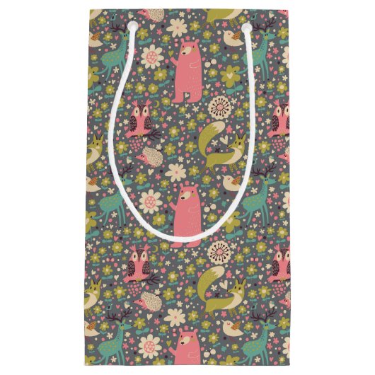 Cute Forest Animals Pattern Klein Cadeauzakje (Voorkant)