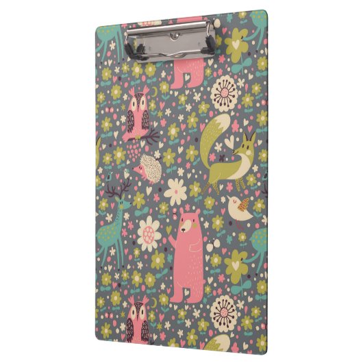 Cute Forest Animals Pattern Klembord (Links)