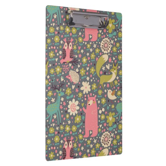 Cute Forest Animals Pattern Klembord (Rechts)