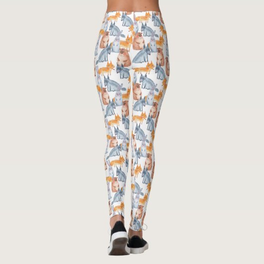Cute Forest Animals Pattern Leggings (Achterkant)