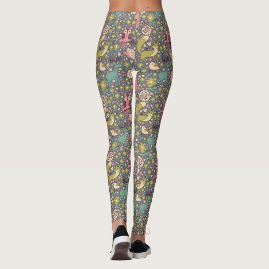 Cute Forest Animals Pattern Leggings (Achterkant)
