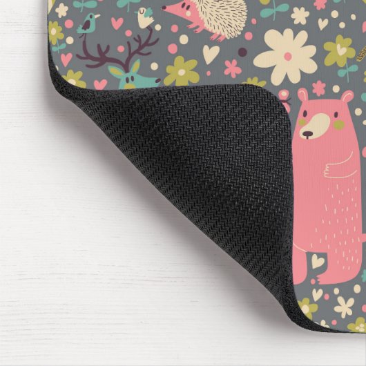 Cute Forest Animals Pattern Muismat (Hoek)