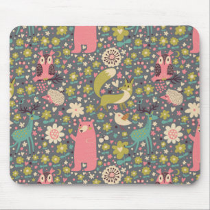 Cute Forest Animals Pattern Muismat