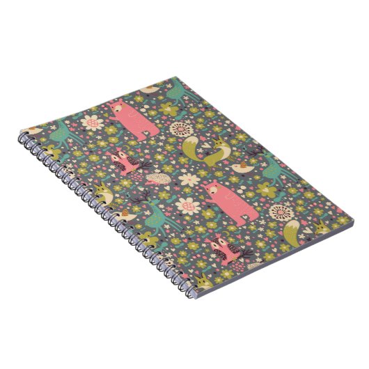 Cute Forest Animals Pattern Notitieboek (Rechterzijde)
