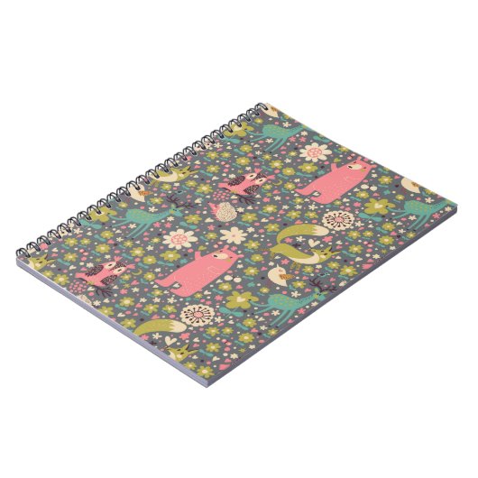 Cute Forest Animals Pattern Notitieboek (Linkerzijde)
