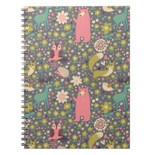 Cute Forest Animals Pattern Notitieboek