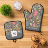 Cute Forest Animals Pattern Ovenwant & Pannenlap Set (Top down)