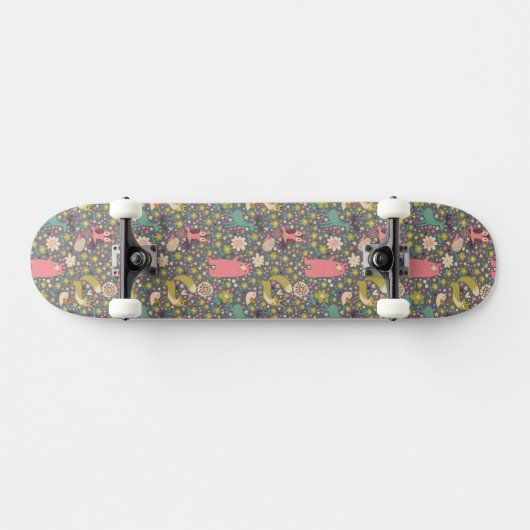 Cute Forest Animals Pattern Persoonlijk Skateboard (Horizontaal)