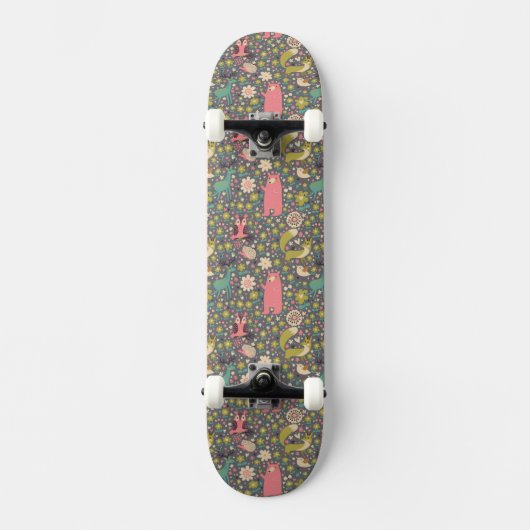 Cute Forest Animals Pattern Persoonlijk Skateboard (Voorkant)
