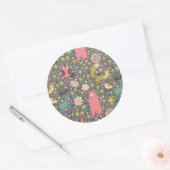Cute Forest Animals Pattern Ronde Sticker (Envelop)