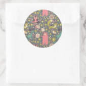 Cute Forest Animals Pattern Ronde Sticker (Tas)