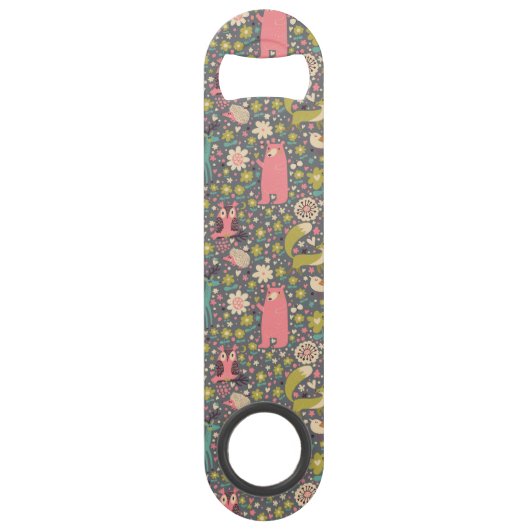 Cute Forest Animals Pattern Speed Flessenopener (Voorkant)
