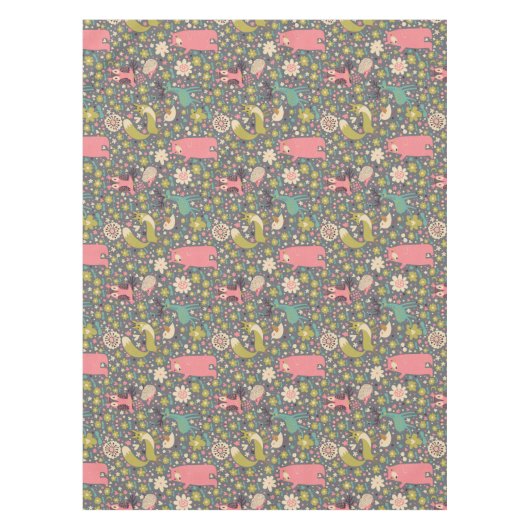 Cute Forest Animals Pattern Tafelkleed (Voorkant)